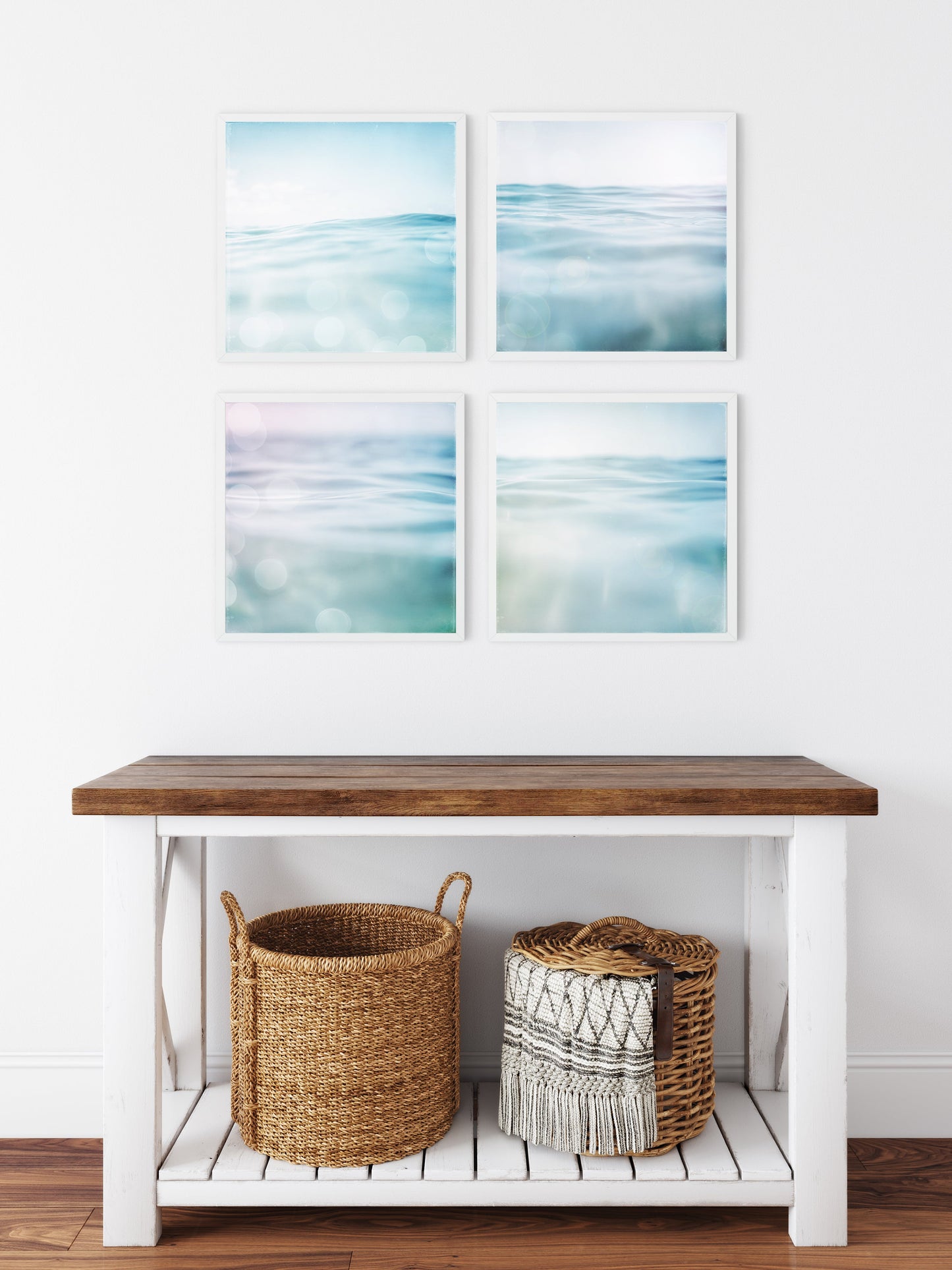 The Sun Bokeh Ocean Wall Art Set
