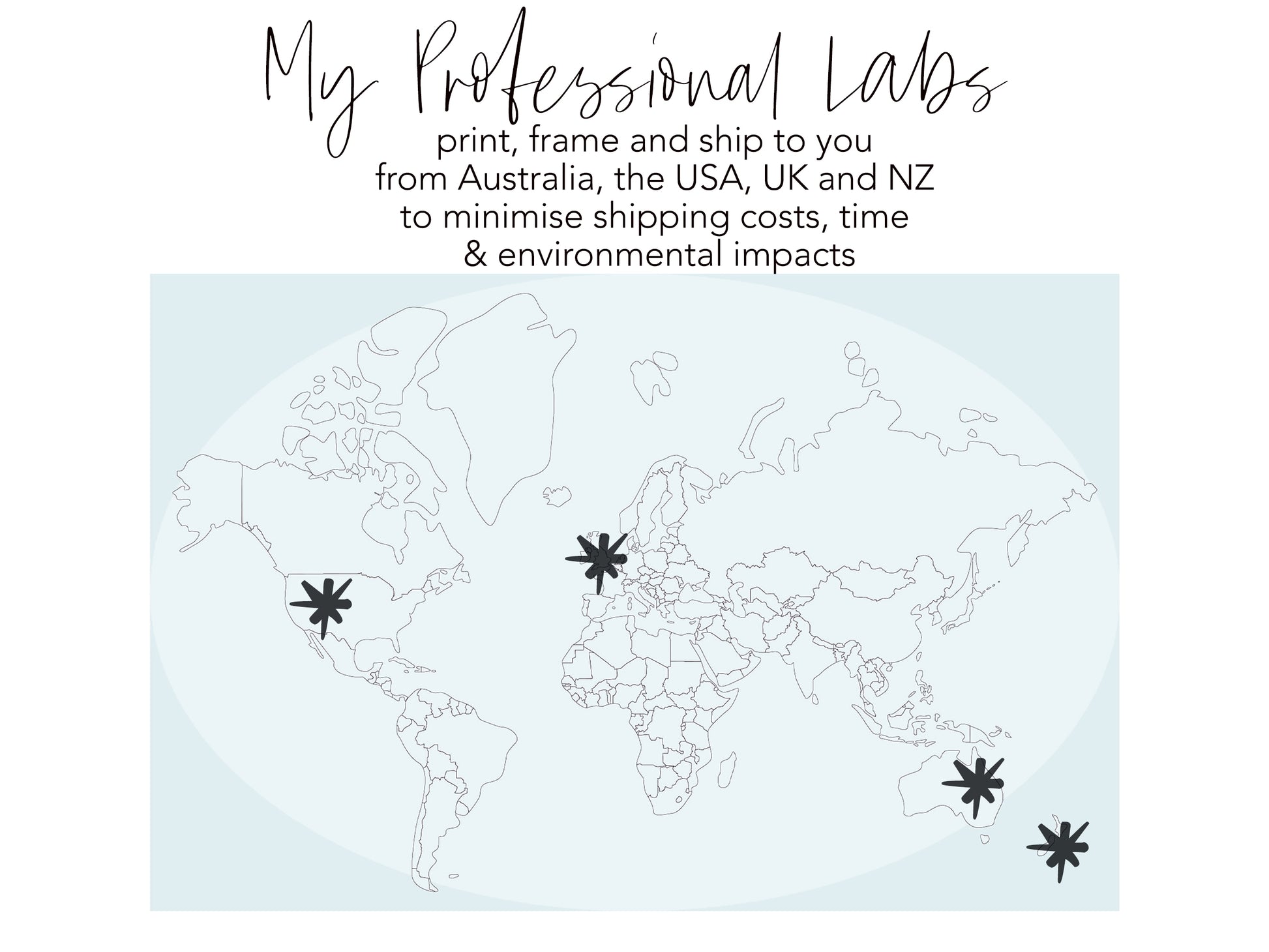 a map of the world with black stars on it