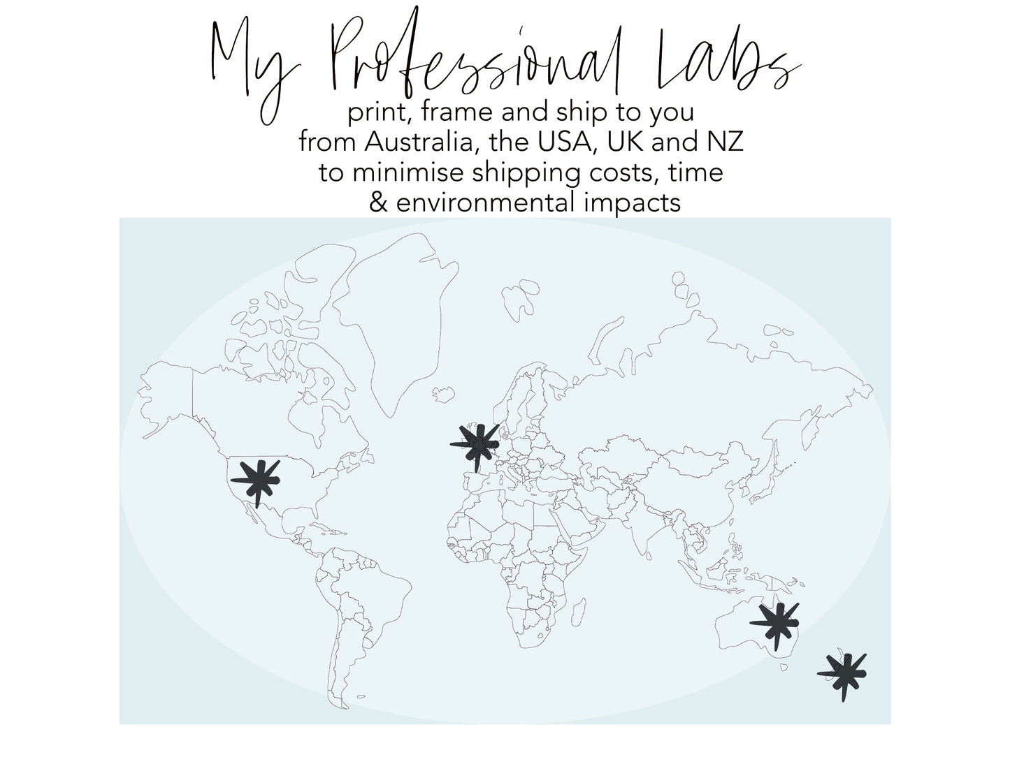 a map of the world with black stars on it