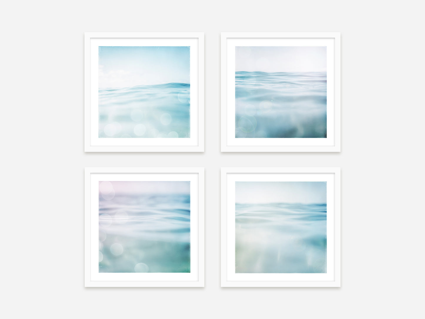 The Sun Bokeh Ocean Wall Art Set