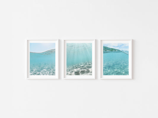 Aqua Underwater Ocean Wall Art Set