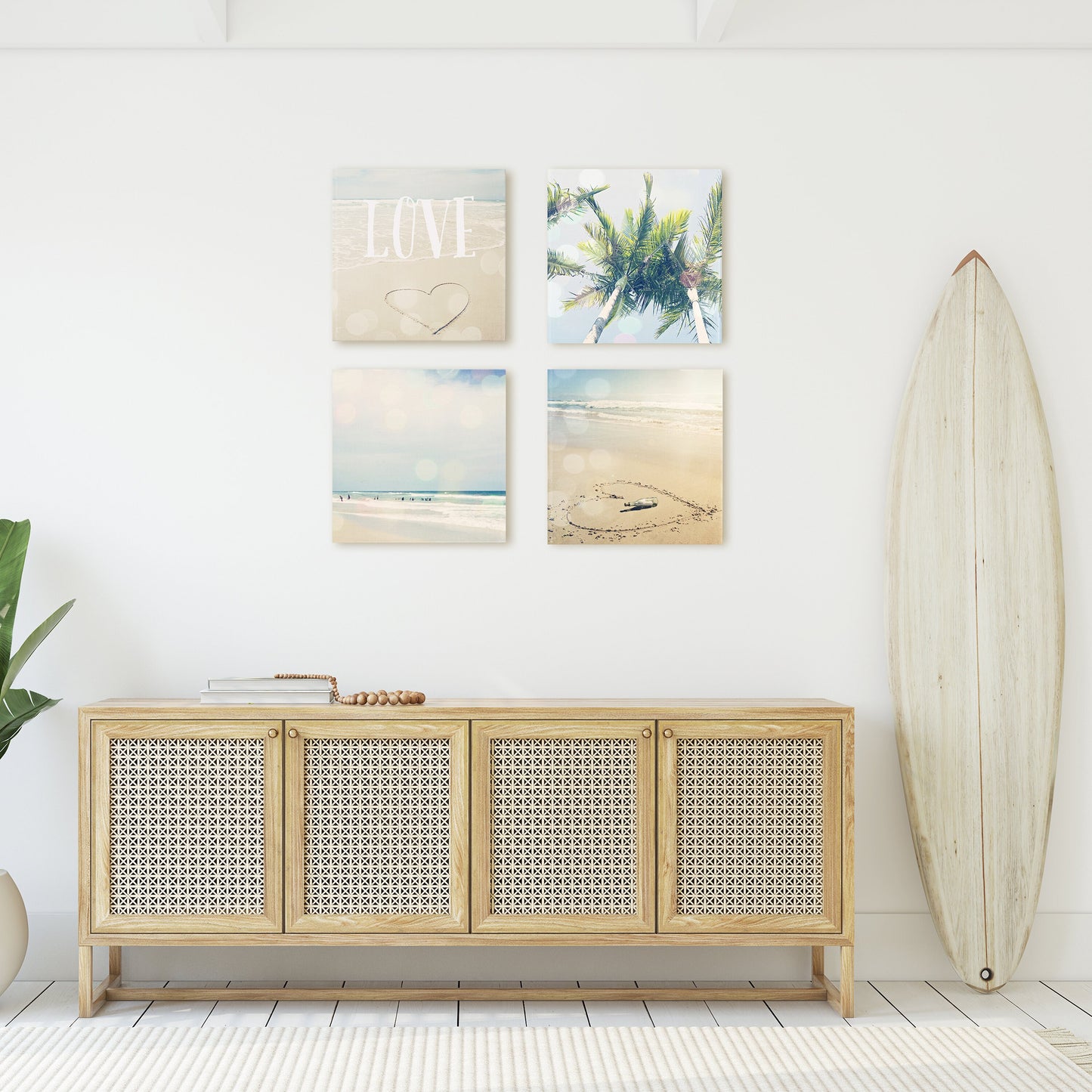 Coastal Beach Love Wall Art Set