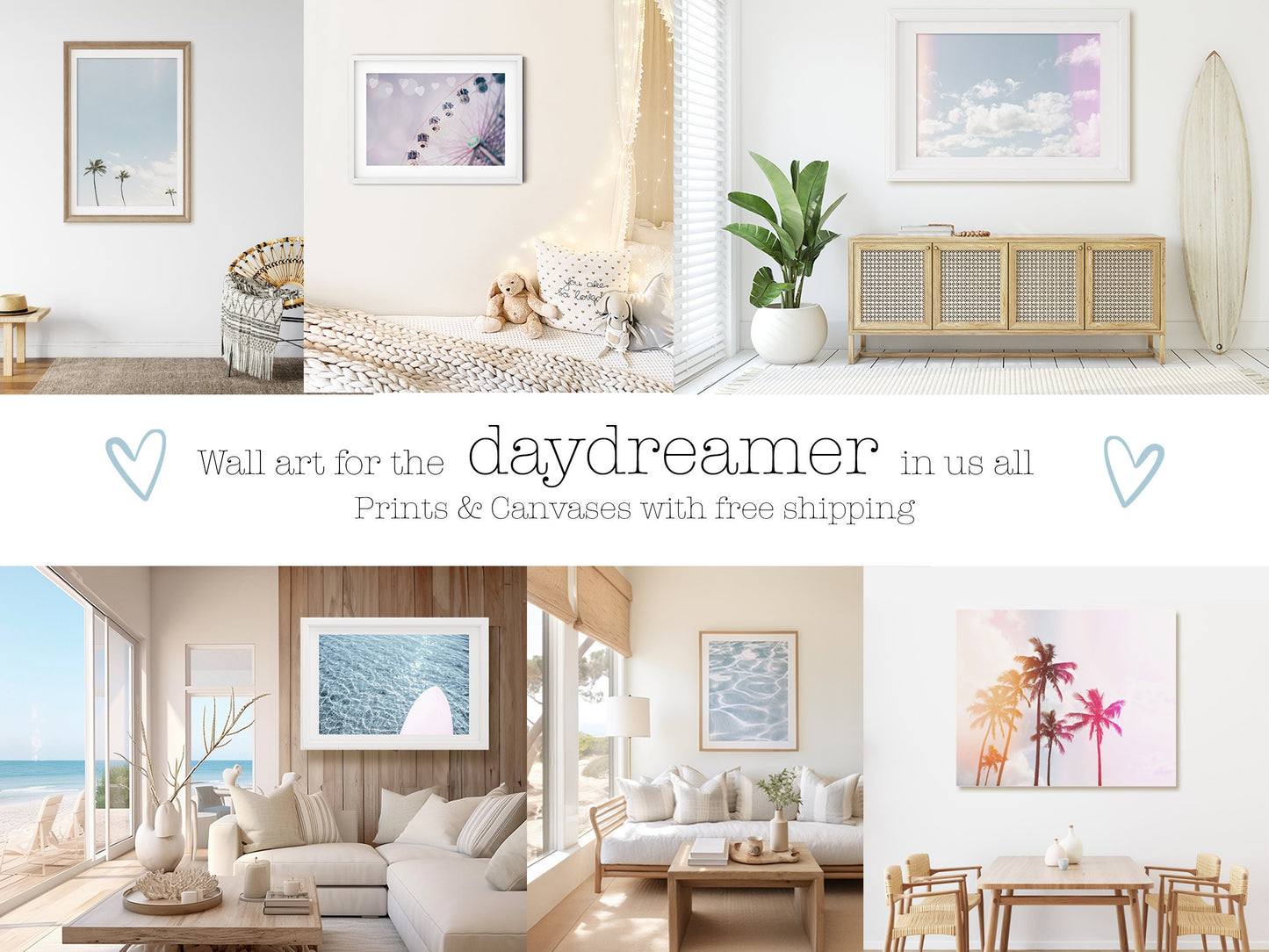 Pastel Sunset Coastal Wall Art Set