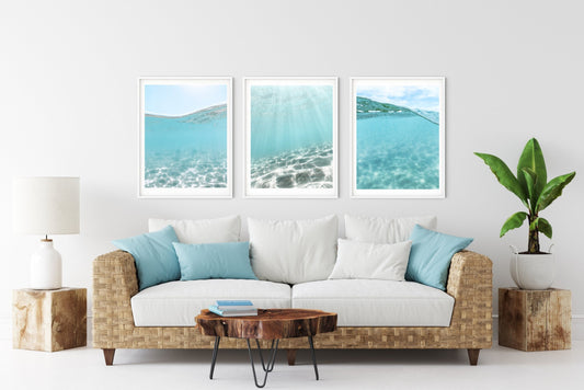 Aqua Underwater Ocean Wall Art Set