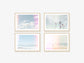 Pastel Beach and Palms Wall Art Set