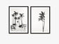 Palm Tree Duo No. 3 Monochrome Wall Art Set